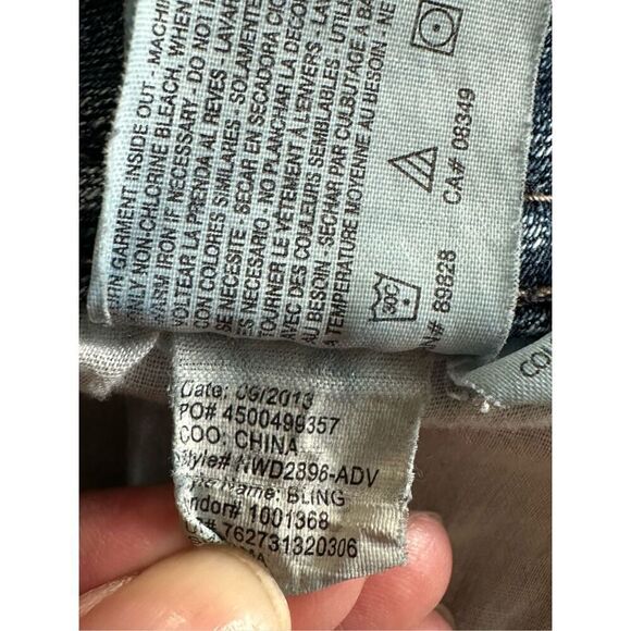 NINE WEST Jeans Womens Blue sz 16 Embellished Button Flap Pockets Contrast Stitc - Picture 13 of 16